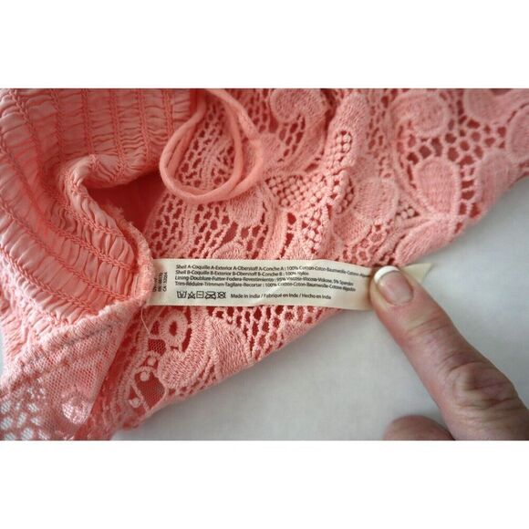 Free People Women's Sz Medium Heart Haze Pink Let Lyra Crochet Lace Bralette - Picture 4 of 6